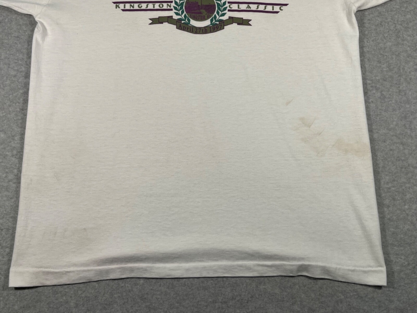Vintage Kingston Classic Shirt Adult Medium White Single Stitch Mens 10k 1997 gallery