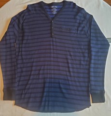 JORDAN CRAIG NWT Stripe Thermal Blue XL LONG SLEEVE MENS SHIRT 100% COTTON