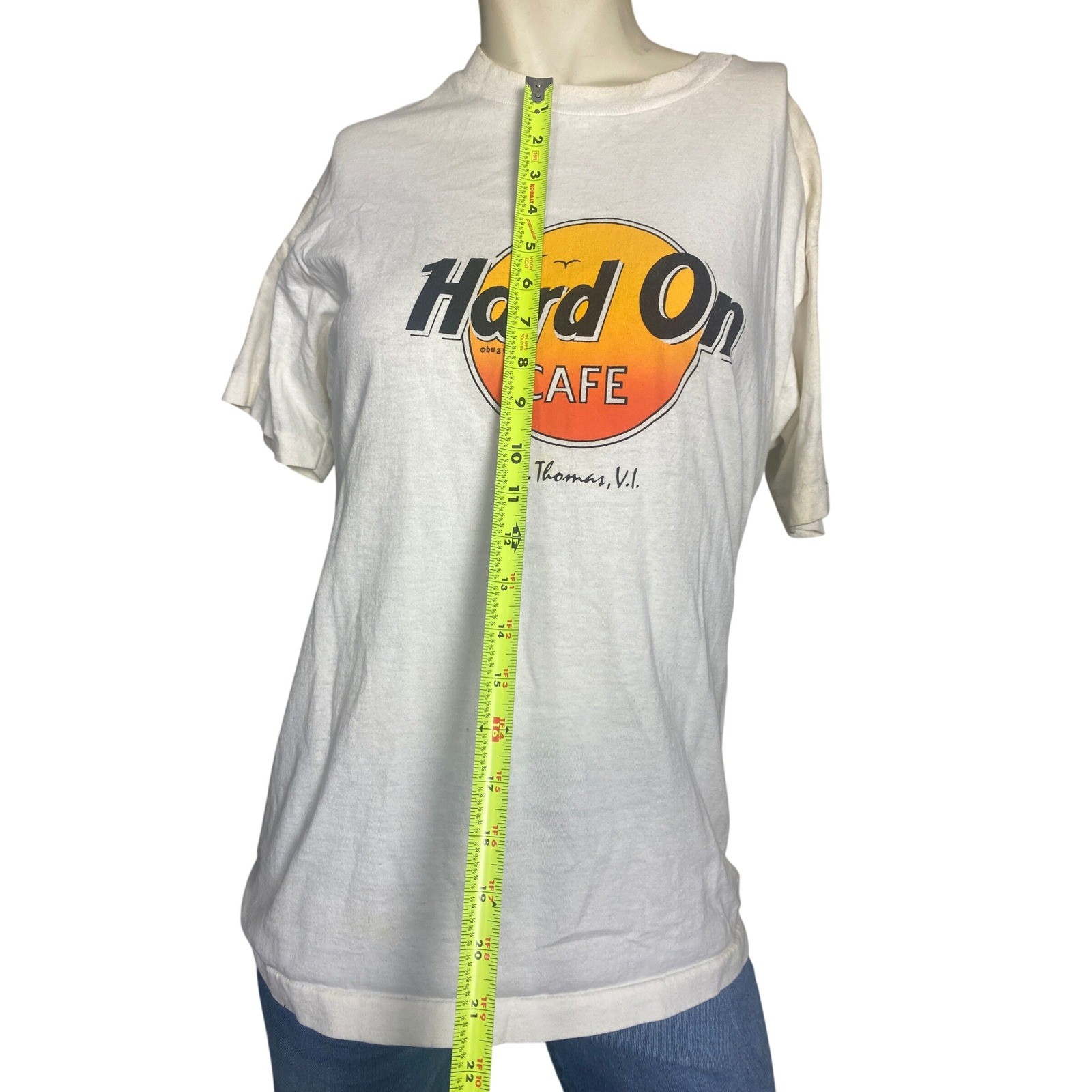 Hard Rock Cafe Thomas VI USVI T Shirt White Fruit Of The Loom USA L