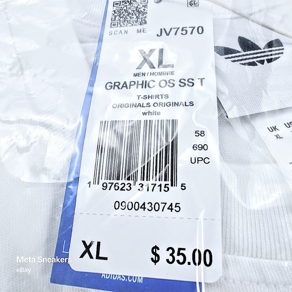 Adidas XL Men's T Shirt White Oversized Retro Leopard Trefoil Graphic Cotton NWT gallery