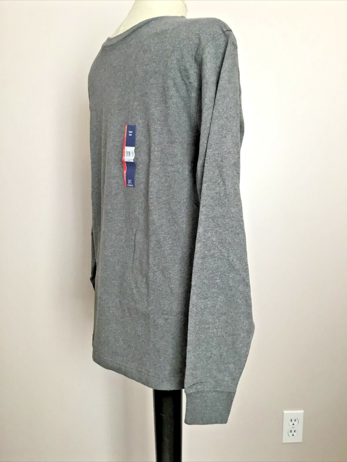 GEORGE SUPER SOFT GRAY LONG SLEEVE CREW NECK TEE SHIRT Sz S gallery