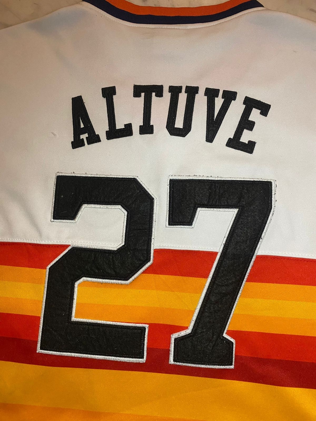 Vintage 90s Houston Astros Majestic Cooperstown Collection Rainbow Jersey L gallery