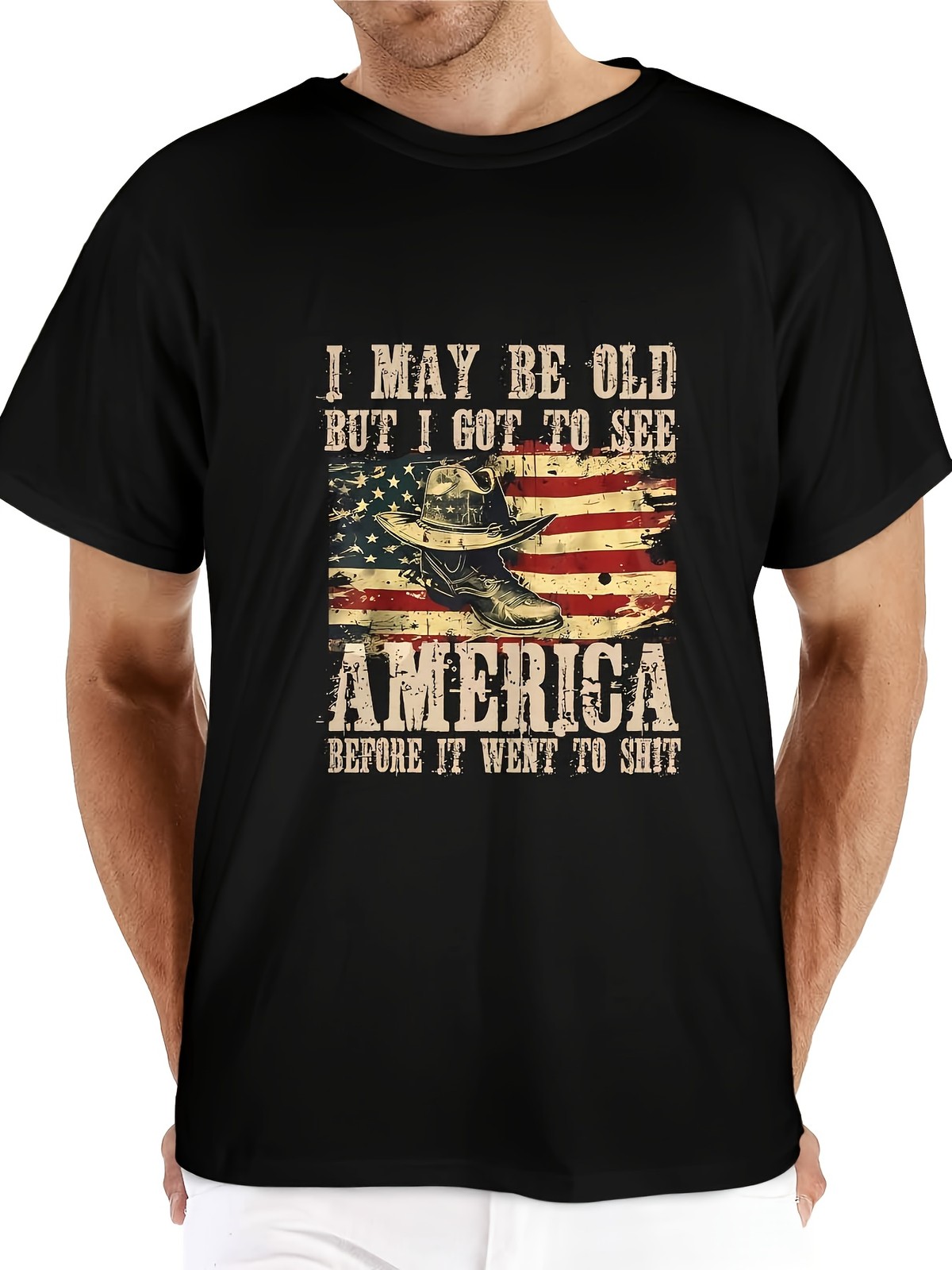 I May Be Old But I Got to See America Funny Vintage USA T-Shirt gallery