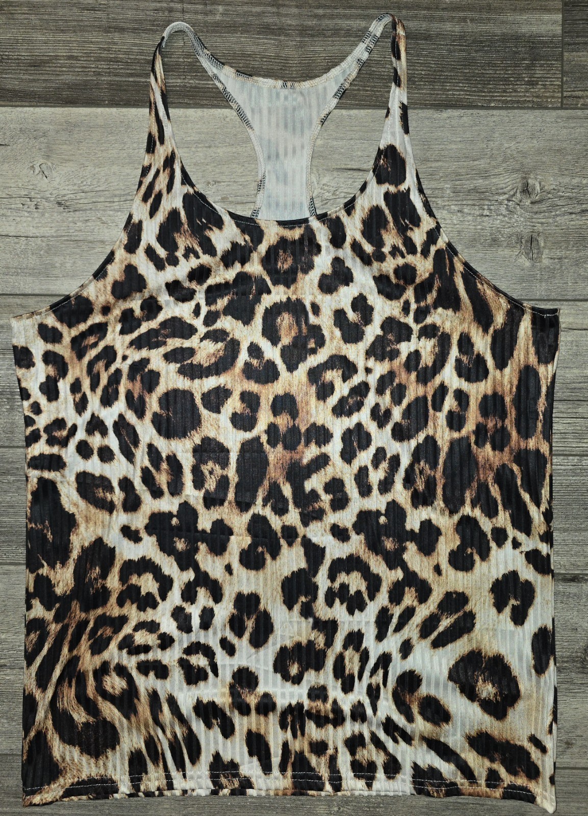 Trendy Racerback Tank Top FIT UNISEX Size Small Medium Leopard Animal Print cool gallery