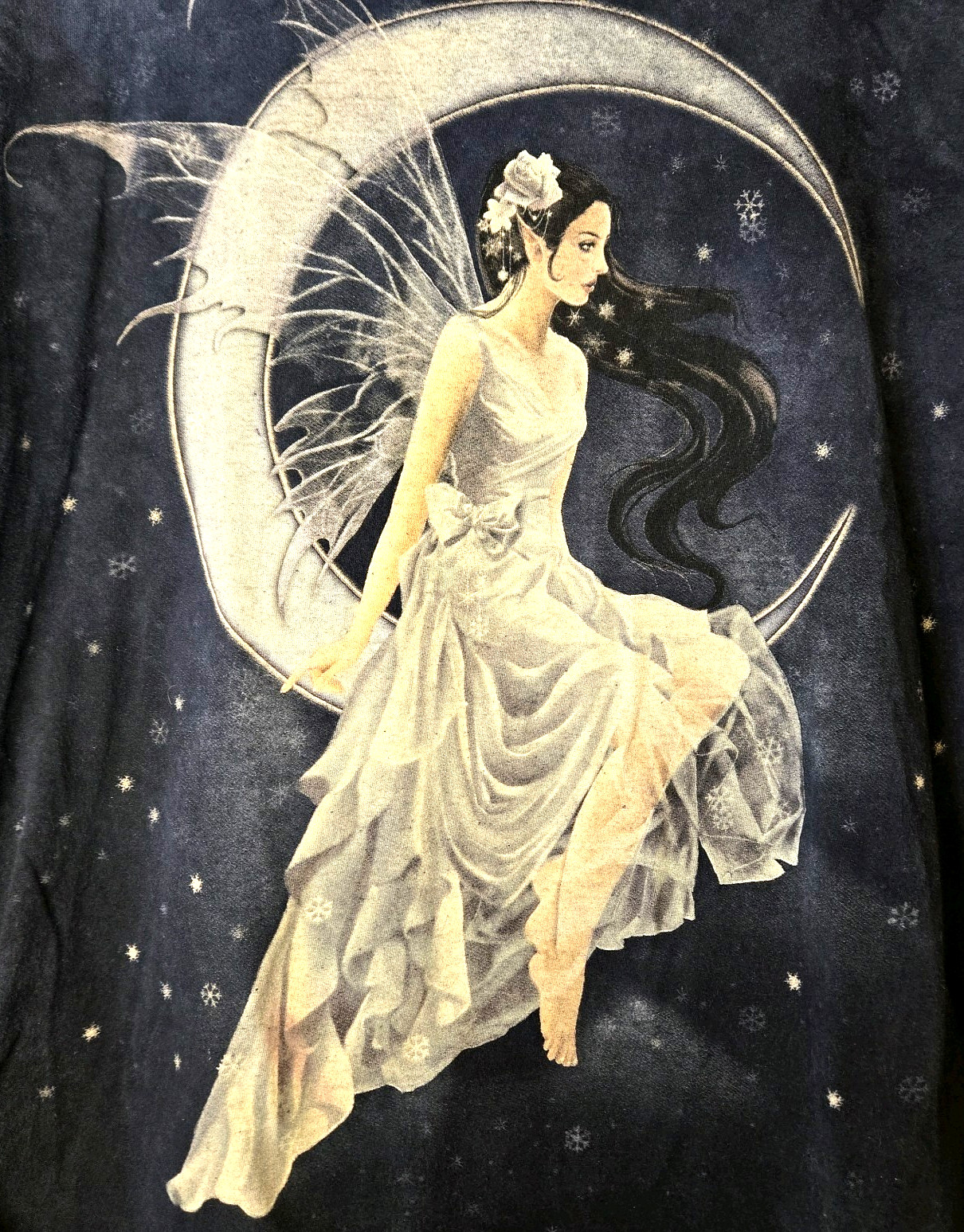 VTG The Mountain Moon Fairy Elf T-shirt Adult 2X Blue Tie-Dye Pixie Fairycore gallery