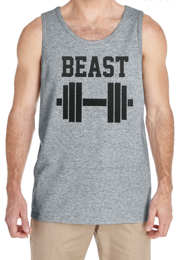 Beast Funny Workout Gym Muscle Training Weight Lifting Fun Gift Mens Tank Top