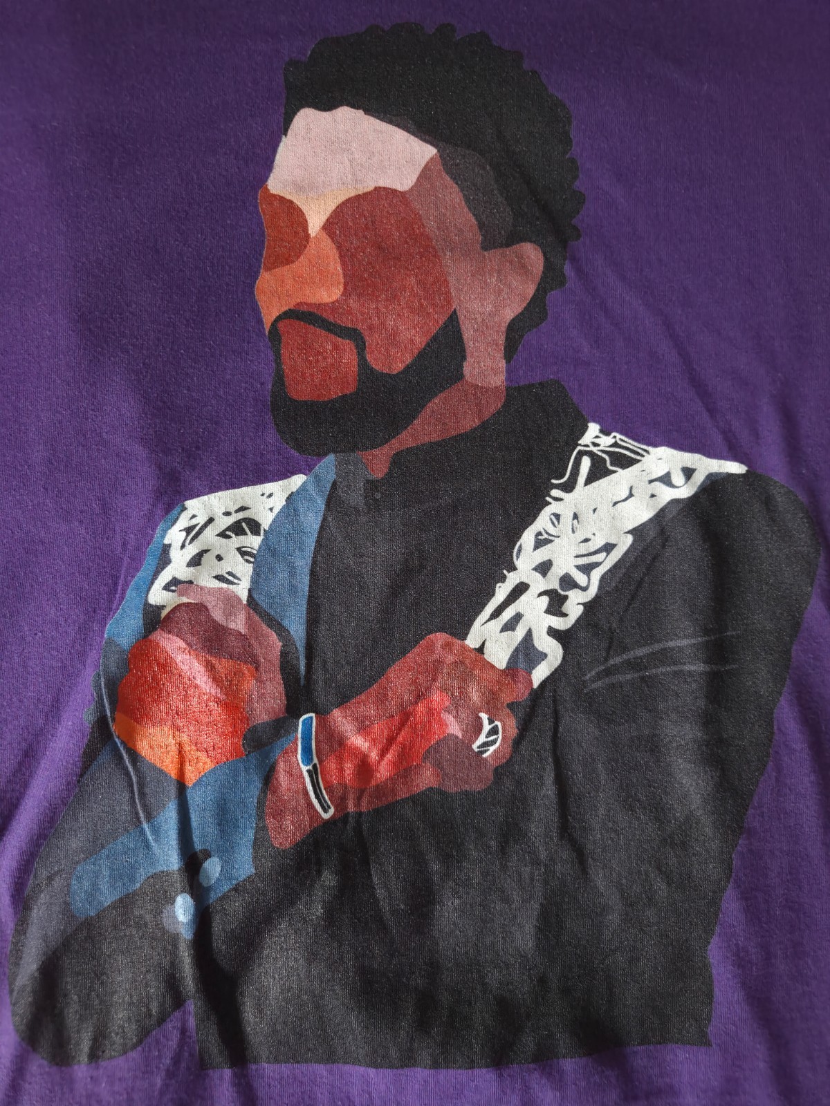 Chadwick Boseman Wakanda Forever Pose Marvel Black Panther T-shirt (Purple) - XL gallery