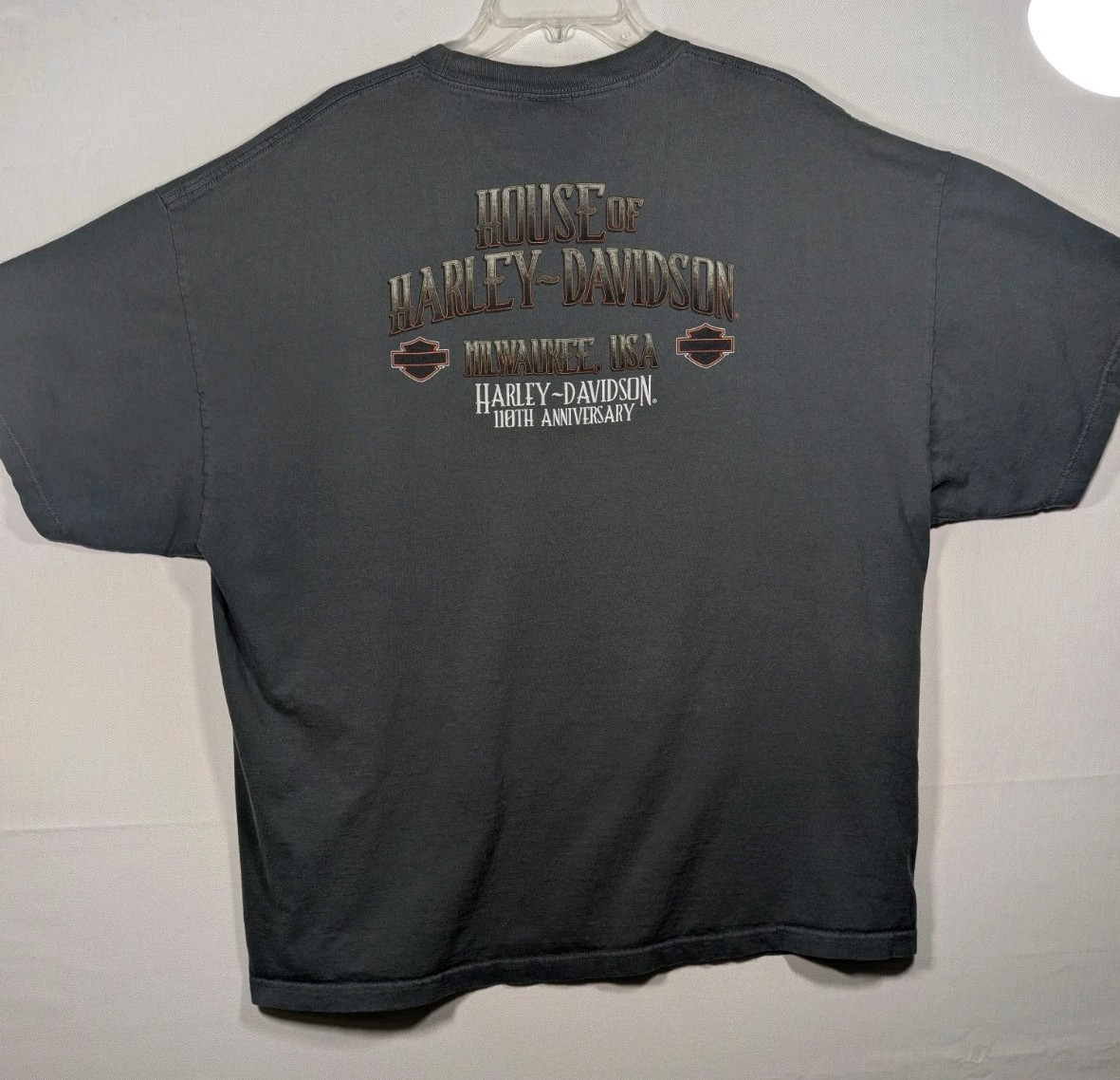 Harley Davidson Tee Men 3XL Grey Milwaukie, USA 110th Anniv. gallery