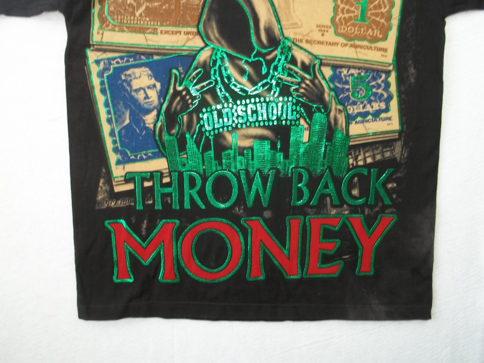 Remember the Days Throw Back Money Mens Black Graphic T Shirt Size L Tall gallery