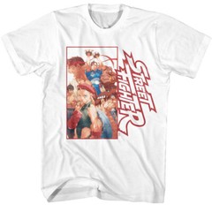 Street Fighter Capcom Video Game Multi Character Rectangle Block Men’s T-Shirt