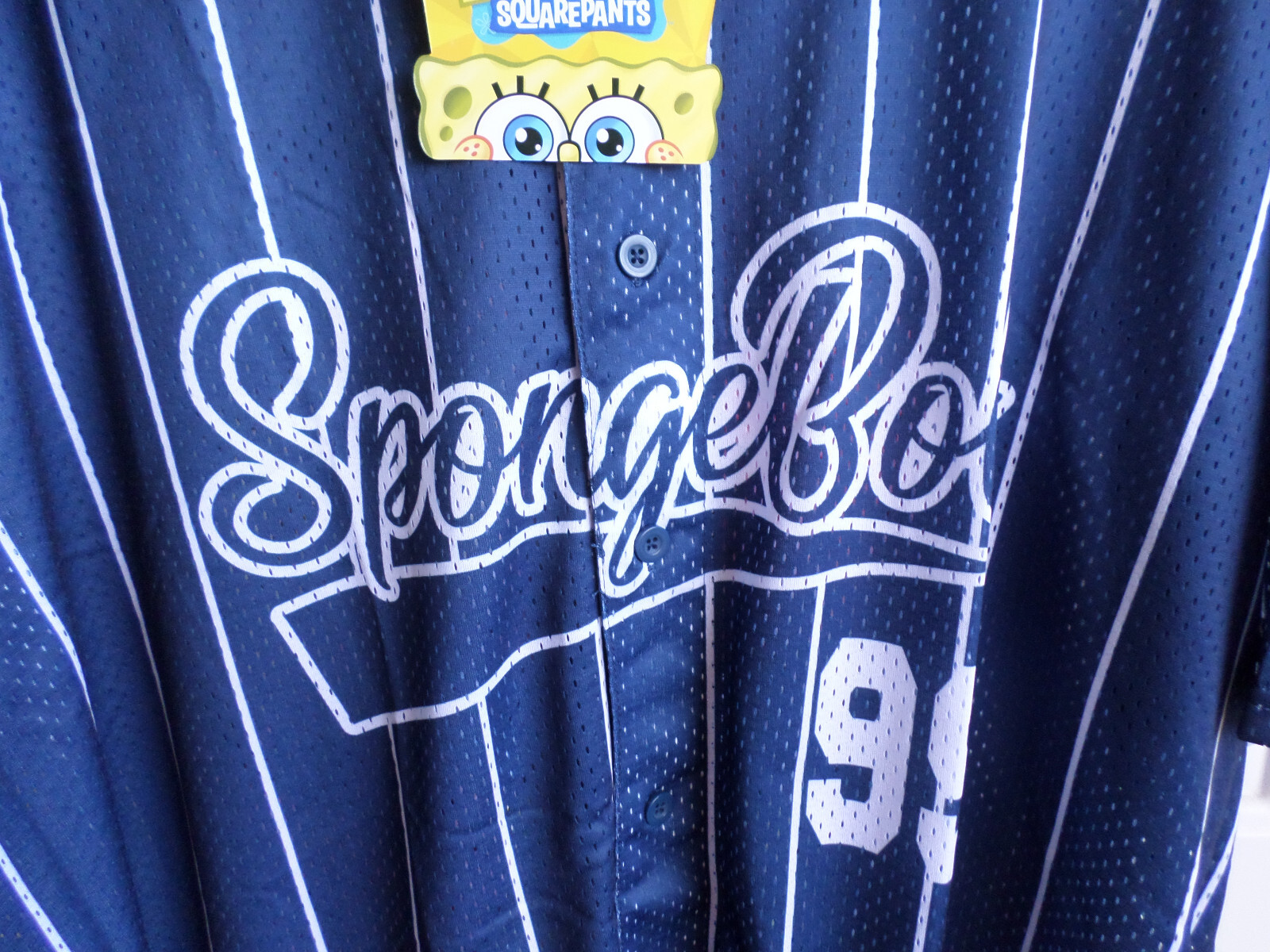 SpongeBob Square Pants Jersey Size 4XL Nickelodeon Blue w/Graphics Front Button gallery