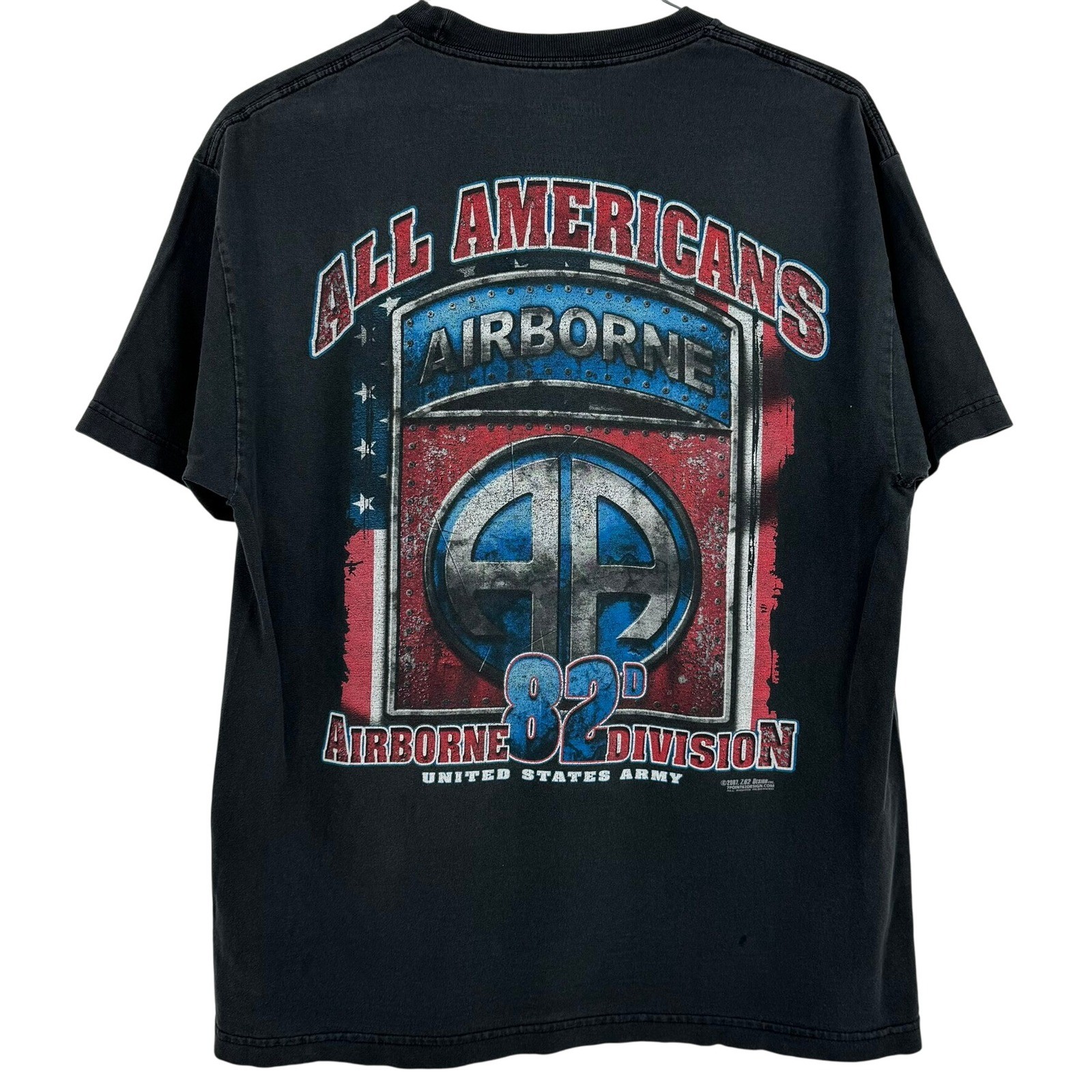 US Army 82nd Airborne Division Graphic T Shirt B.H. Sz Large 42" Chest gallery