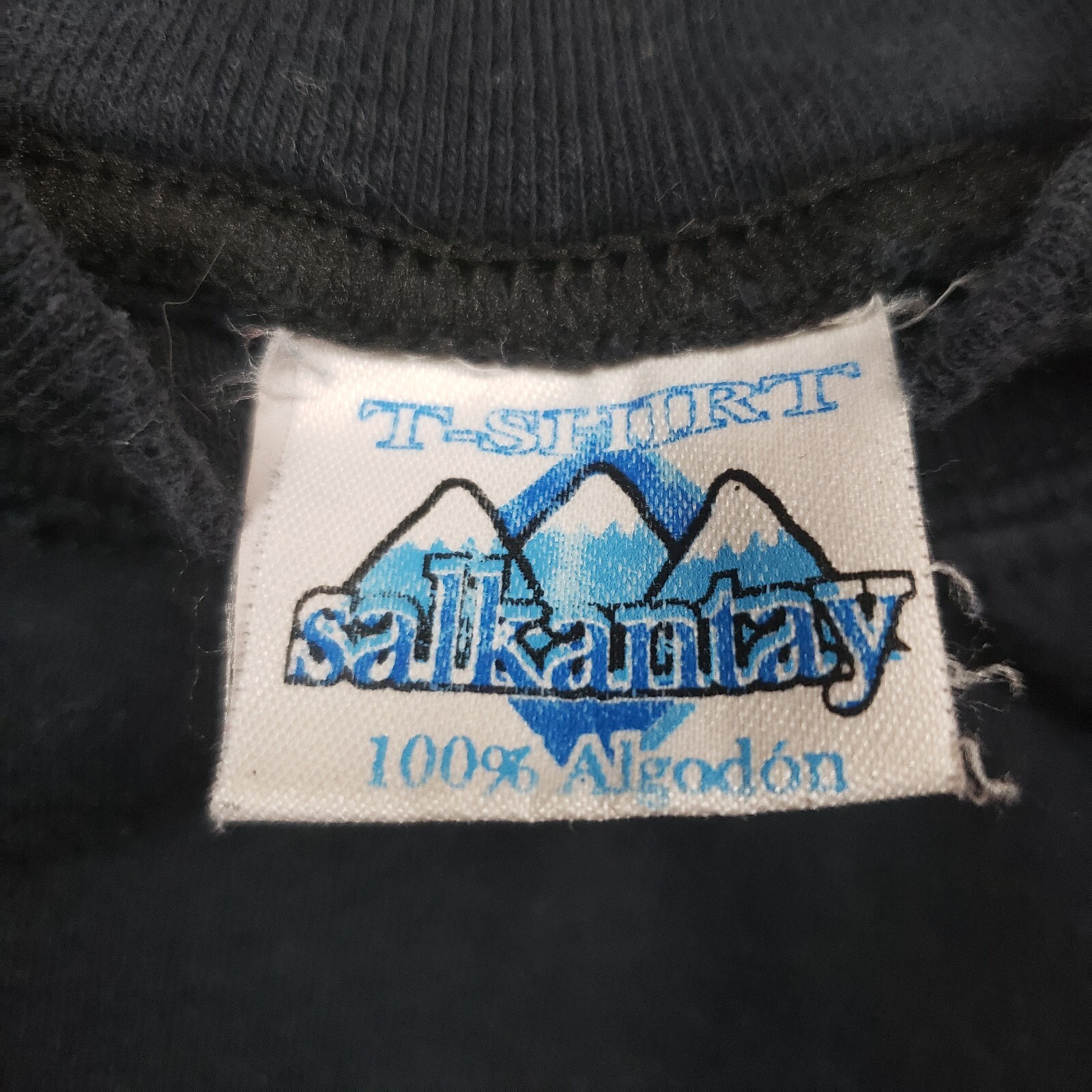 Tejido Pre Colombino Shirt Mens Large Black Cusco Machupicchu Peru Vintage gallery
