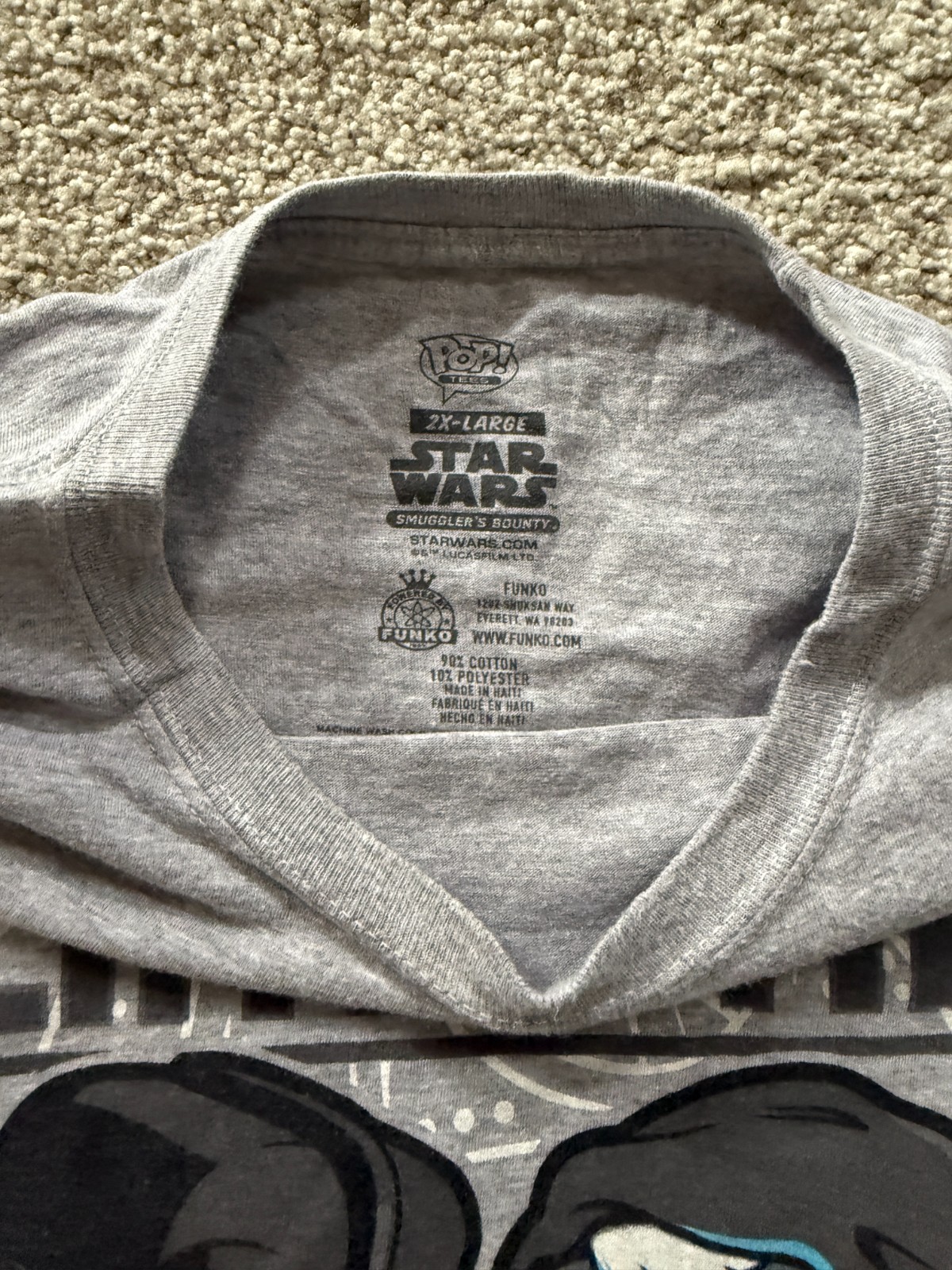 Funko Pop! Tee Star Wars Battle of the Death Star Grey Vader Kenobi T-shirt 2X gallery