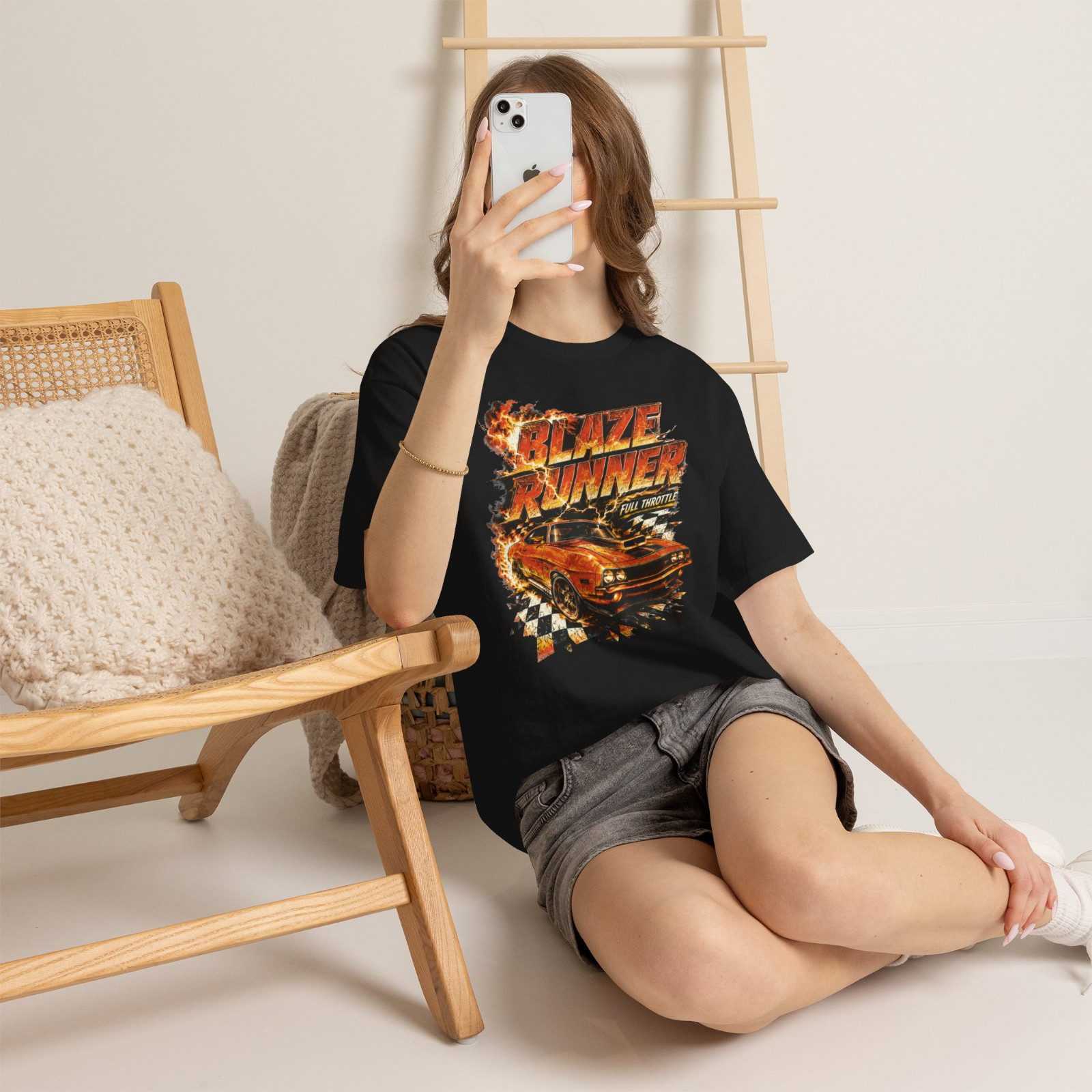 Blaze Runner Full Throttle Classic Muscle Car Graphic T-Shirt gallery