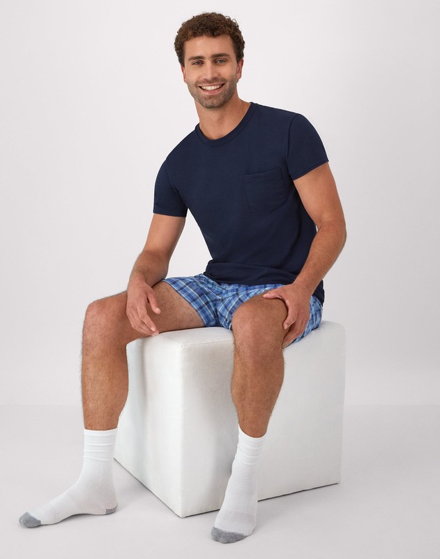 Hanes Men's Cotton Pocket T-Shirt, Moisture-Wicking with Odor Control, Assorted gallery