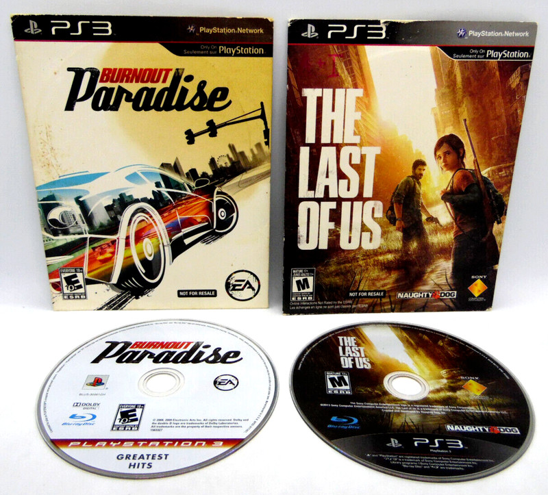 Burnout Paradise & The Last Of Us PS3 Playstation 3  Not For Resale Tested Works