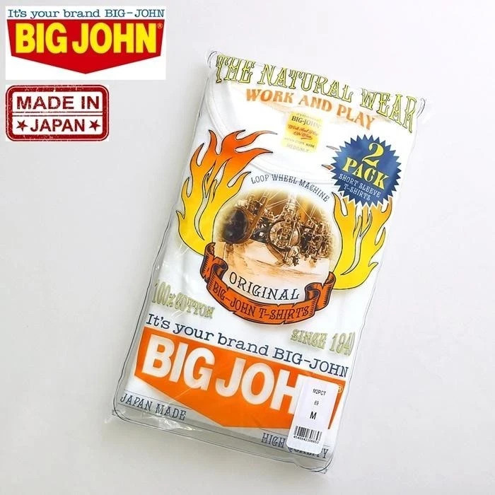 BIG JOHN 2 PACK T-SHIRT Short sleeves White only Made in Japan gallery