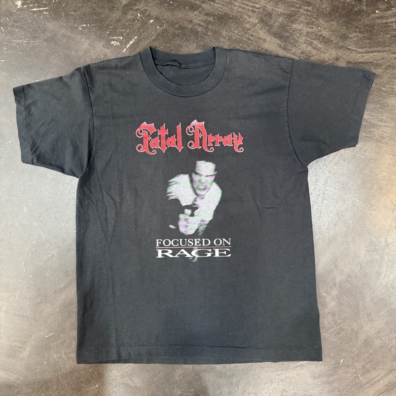 Vintage VTG 1993 Fatal Array “Focused On Rage” Rage Record Inc. Band T-Shirt L