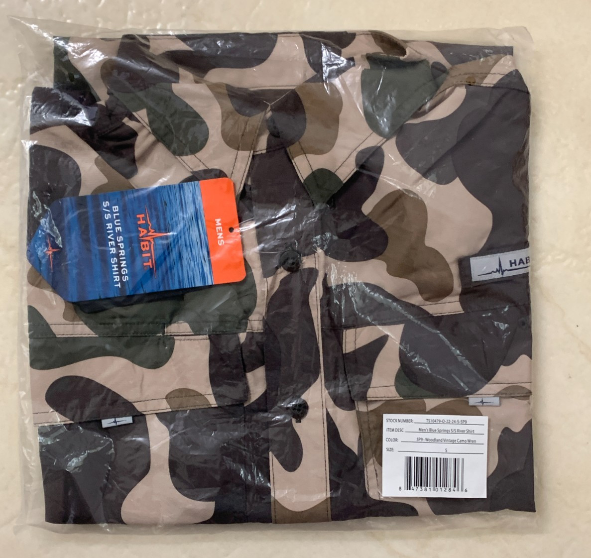Habit Blue Springs River Shirt Mens Short Sleeve Camo Size S New With Tags gallery