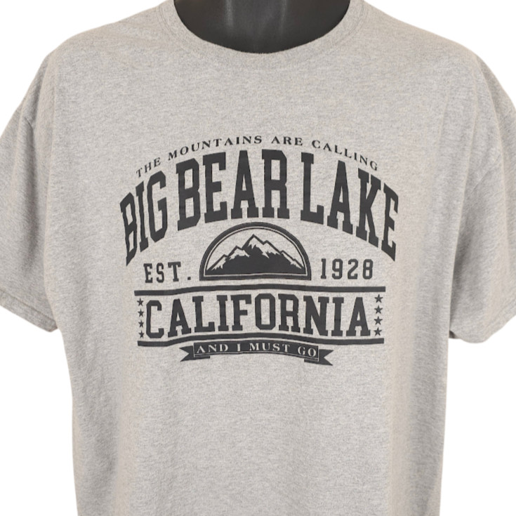 Big Bear Lake T Shirt Mens Size XL Gray The Mountains Are Calling Travel Tee gallery