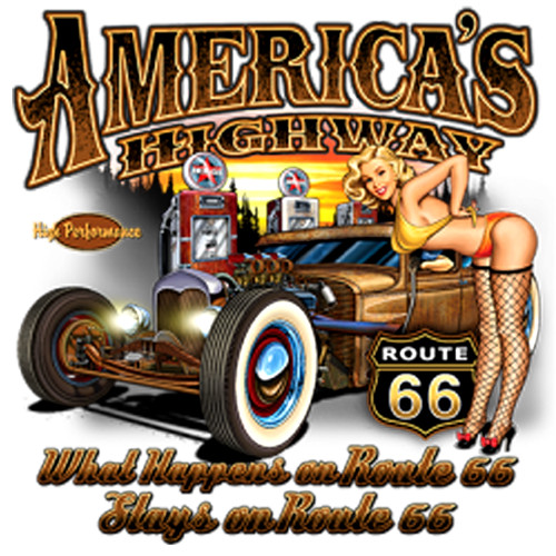 Hot Rod America’s Highway Rt 66 Rat Rod T-shirt Small to XXXXXL 100% Cotton