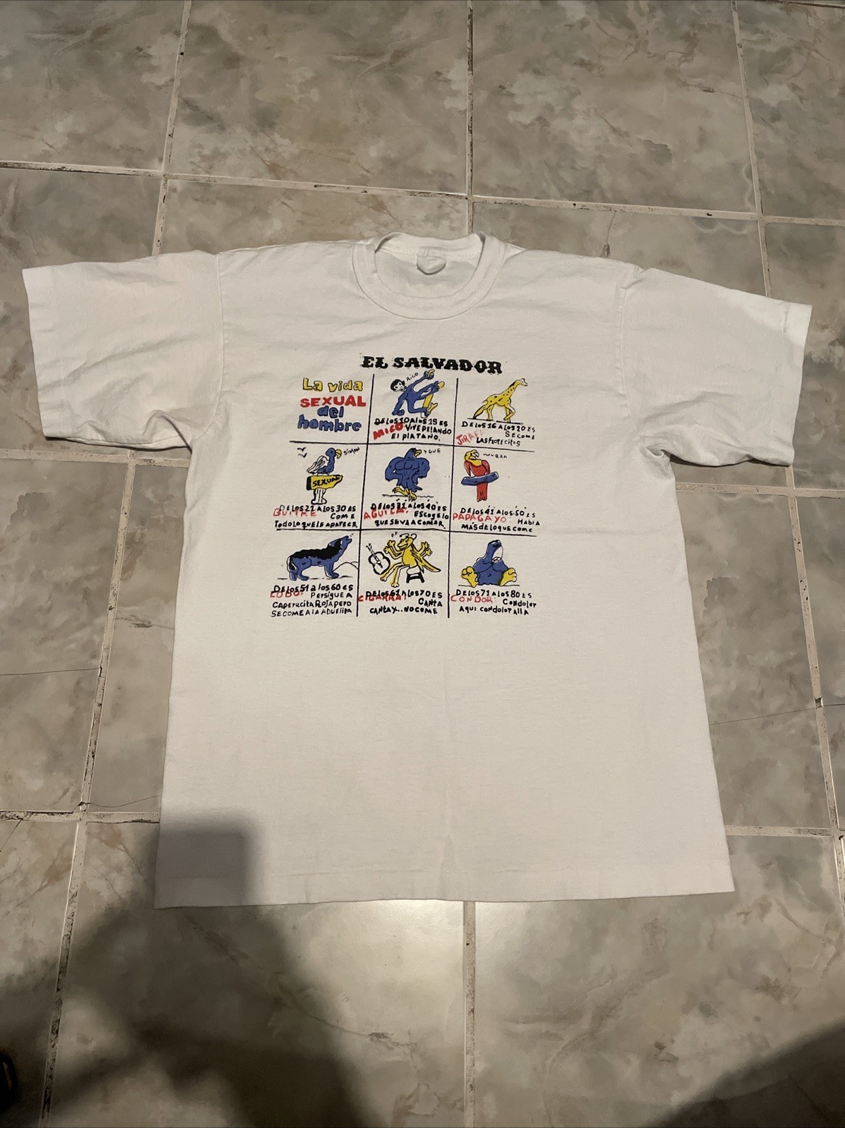 Vtg 80s 90s El Salvador Funny Parody T-Shirt Joke Grunge Single Stitch SZ Large gallery