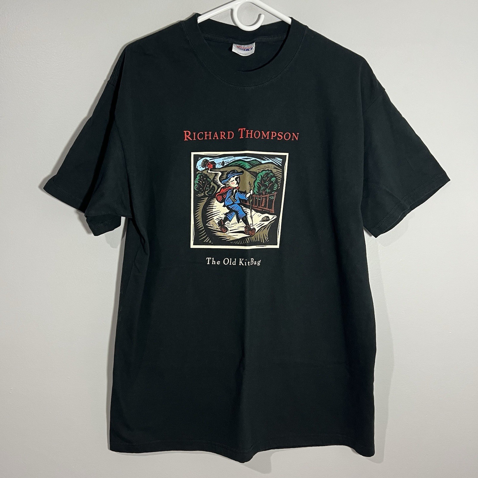 Vintage Richard Thompson The Old Kit Bag Black Short Sleeve T-Shirt Adult Large