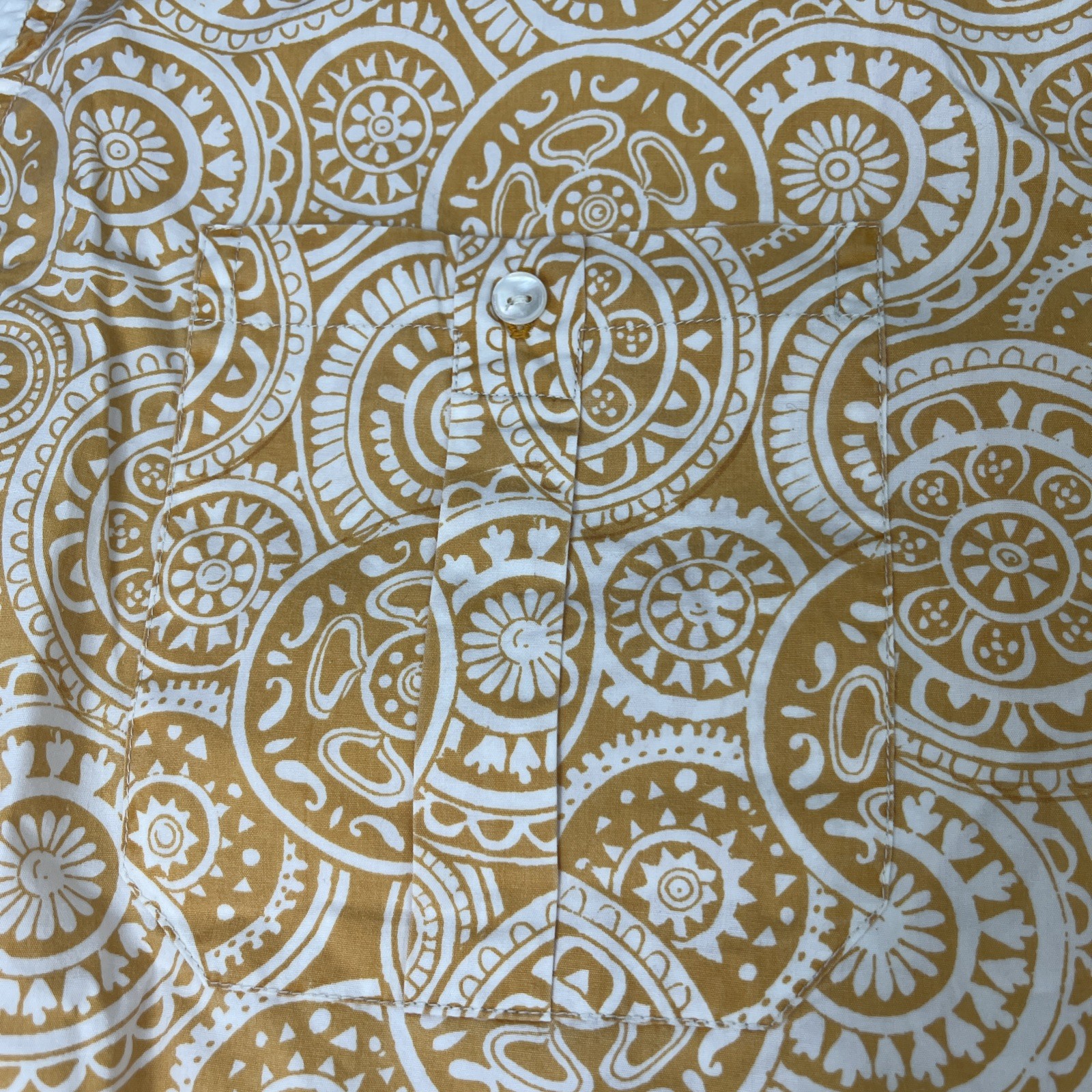 NWT Fisherman's Cove Aztec Men's L Yellow Burnt Sugar Short Sleeve Free Shipping gallery