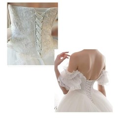 Women’s Wedding Dress Zipper Adjustable Fit Satin Corset Back Kit Lace up for…