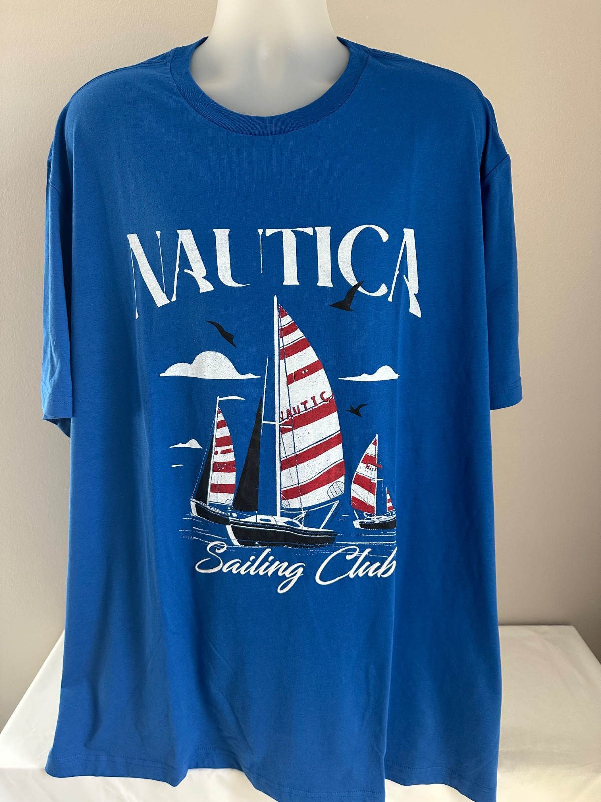 Nautica B&T Olympic Blue Nautica Sailing Club Graphic S/S T-Shirt Size 4XL,XXXXL