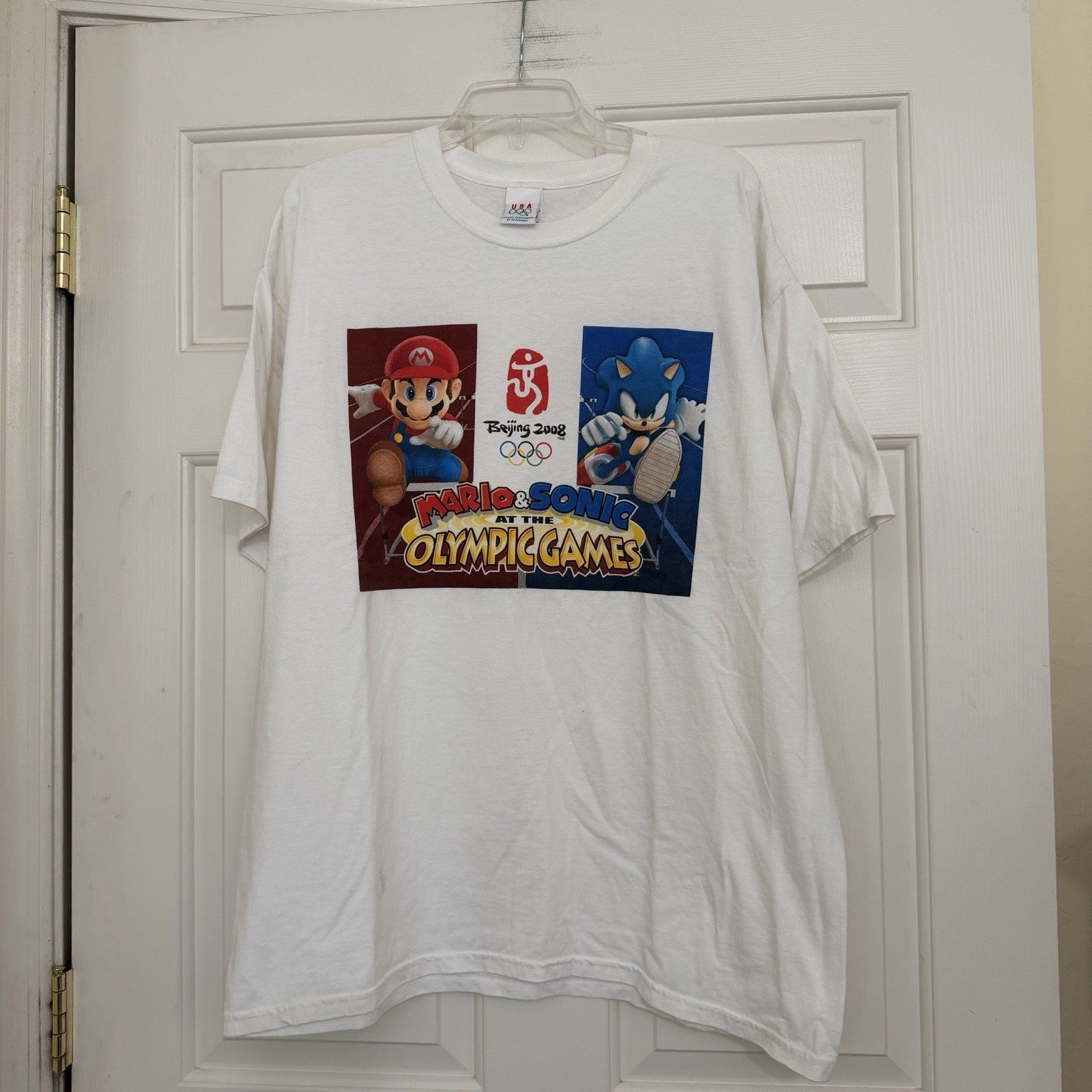 Vintage Mario & Sonic at the Olympic Games Beijing 2008 Promo Tee Shirt Size XL