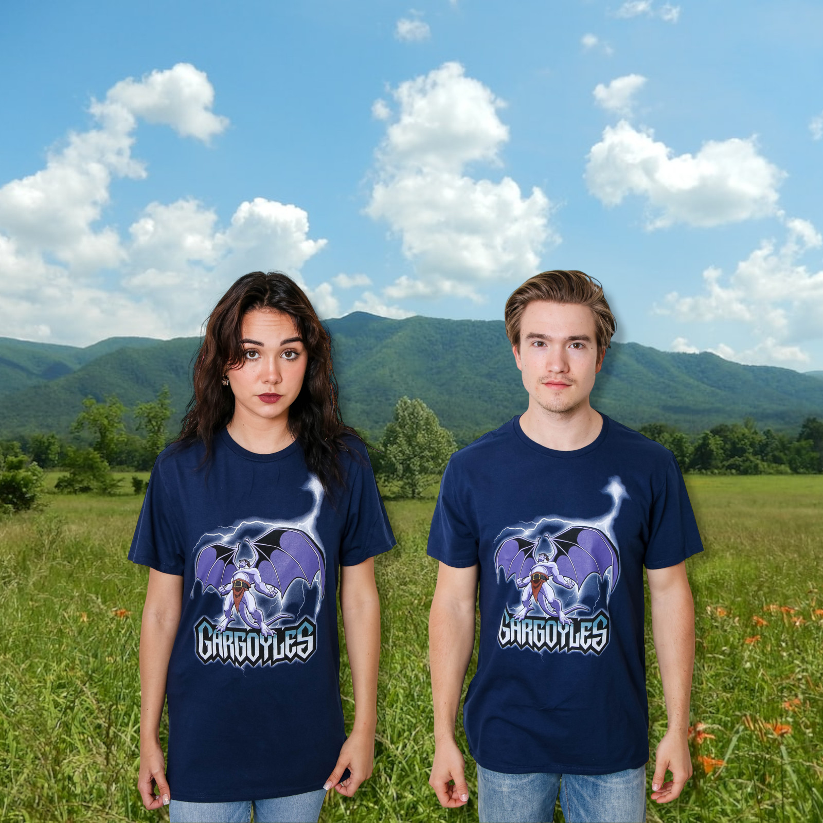Gargoyles Goliath Thunder Disney 90's Retro Cartoon Adult T-Shirt gallery