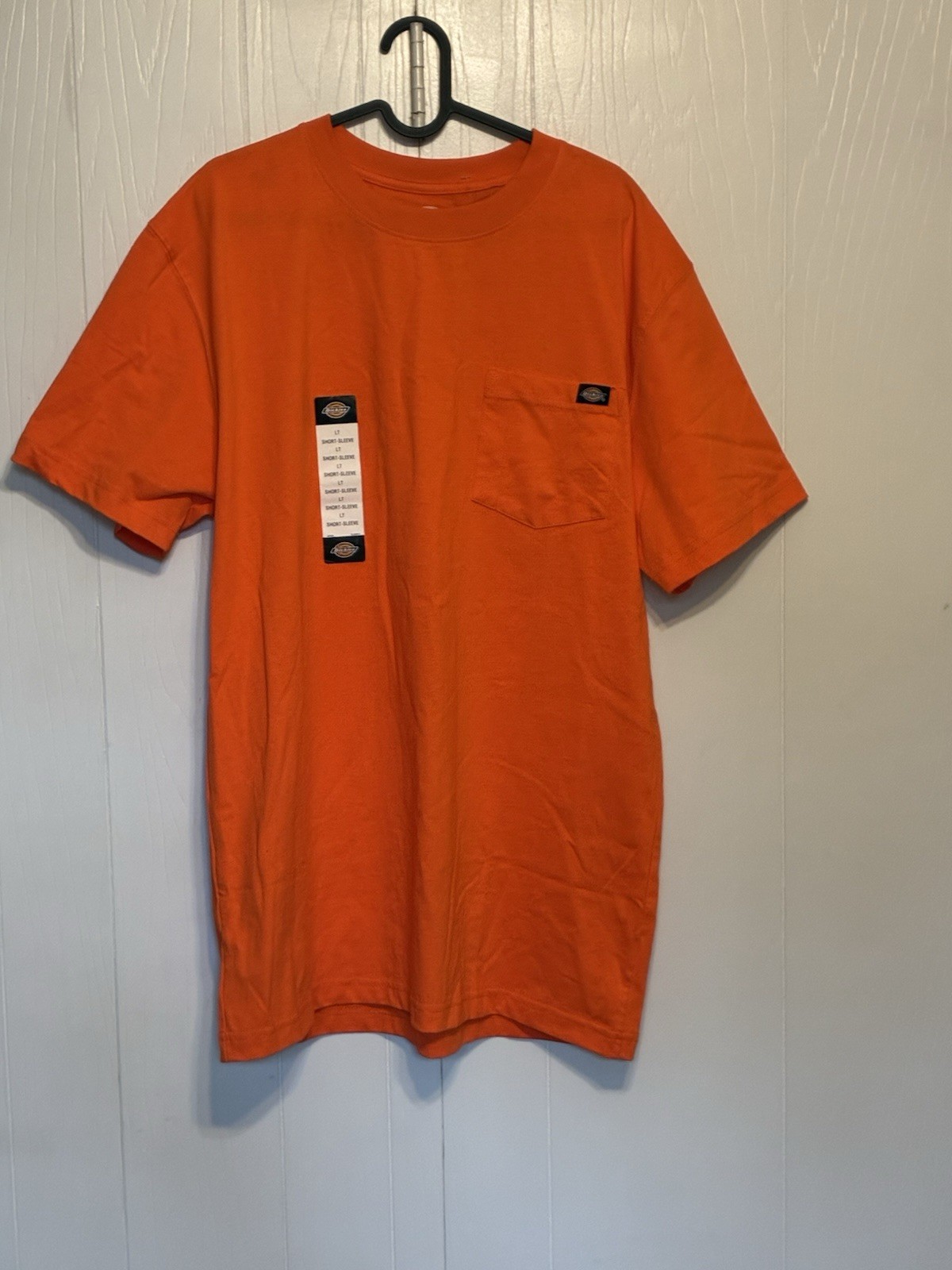 Mens Dickies Orange Heavyweight Crew Pocket Work Tee Size LT Short Sleeves