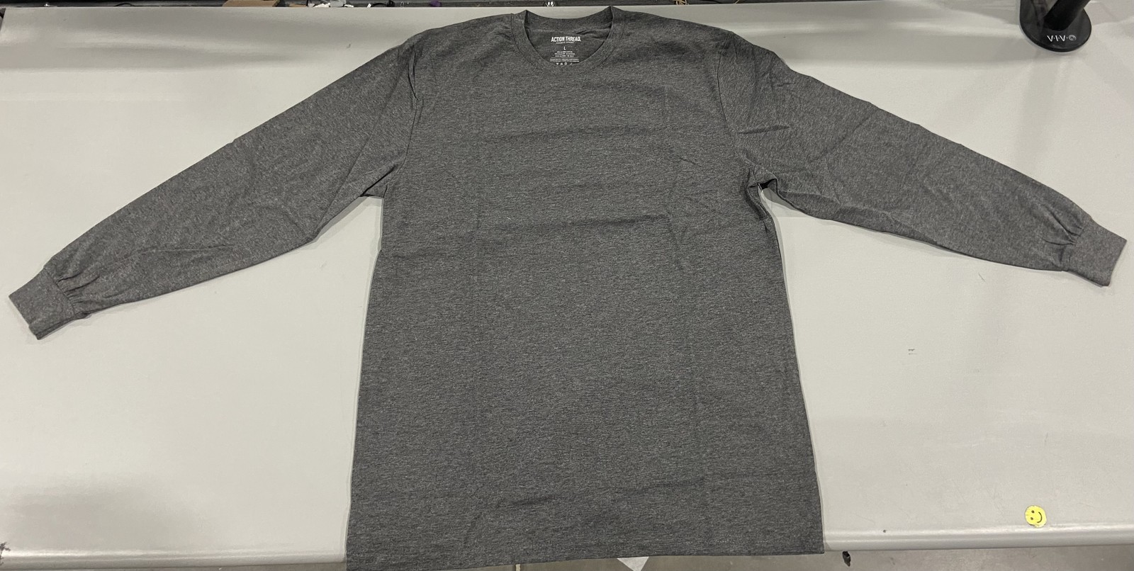 ACTION THREAD APARREL LIGHTWEIGHT LONG SLEEVE TEE MENS - SIZE: LARGE - CHARCOAL gallery