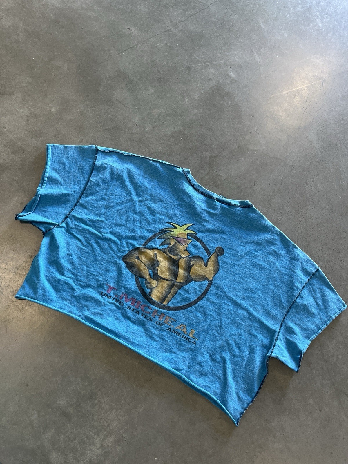 Vintage 90s T Michael Bodybuilding Gym Pump over. Cropped. Muscle Guy Size 2XL. gallery