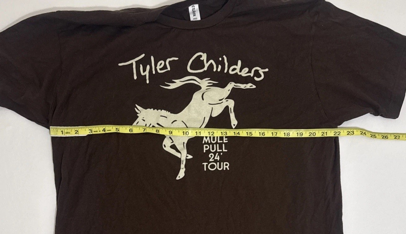 Tyler Childers Mule Pull Tour 2024 Brown Graphic Concert T-Shirt Size XL EUC gallery