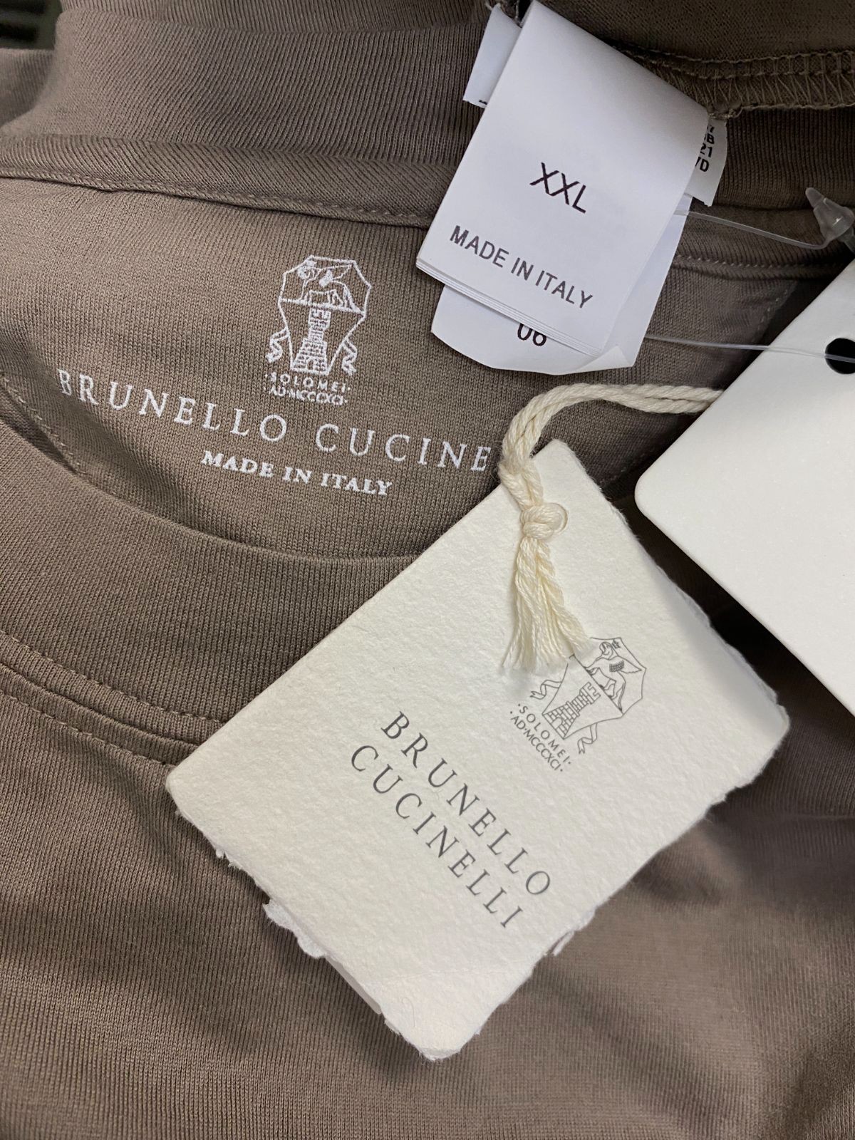 Brunello Cucinelli Men's Brown Long Cotton Jersey T-Shirt Size XXL gallery