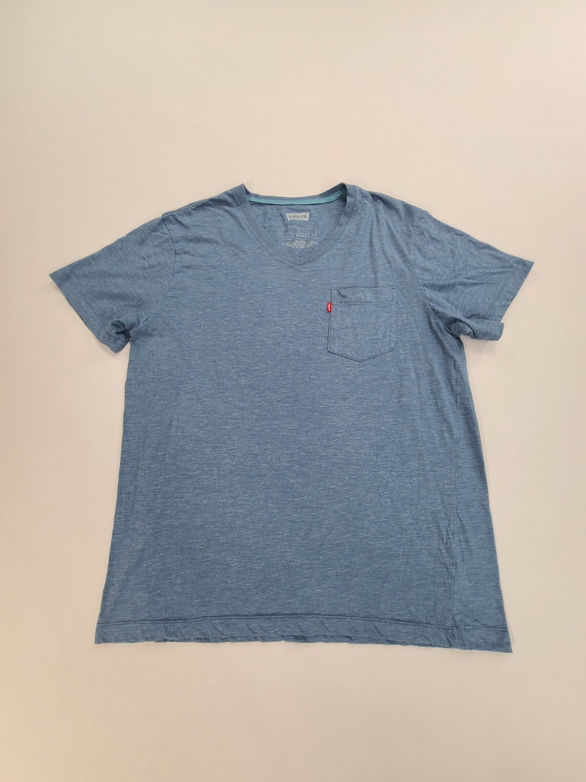 Levi’s Shirt Adult Large Blue Short Sleeve Casual Outdoors Comfort V-Neck Mens