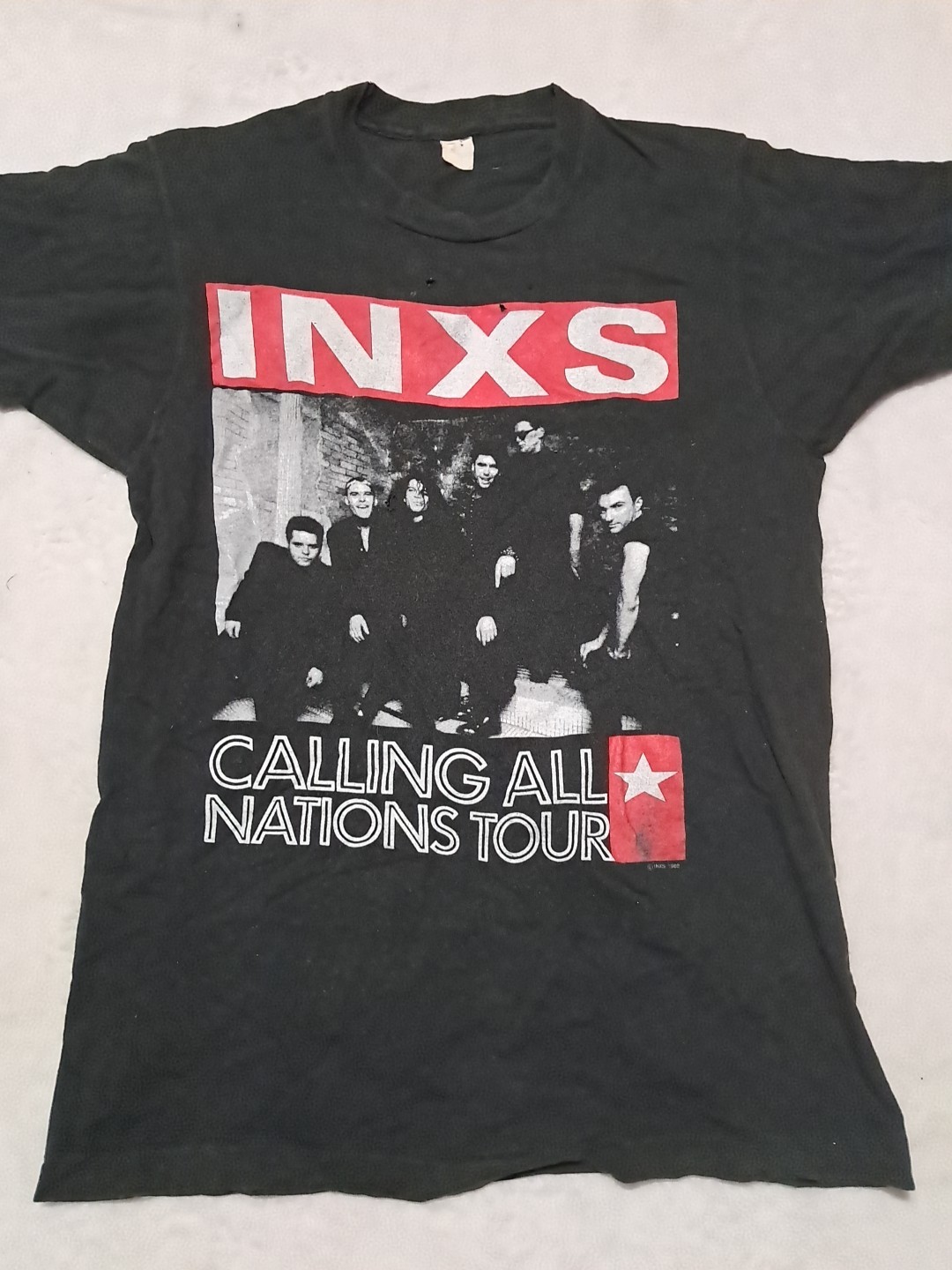 Vintage 80s INXS Calling All Nations Tour Band Shirt USA Adult M? RARE See Pics gallery