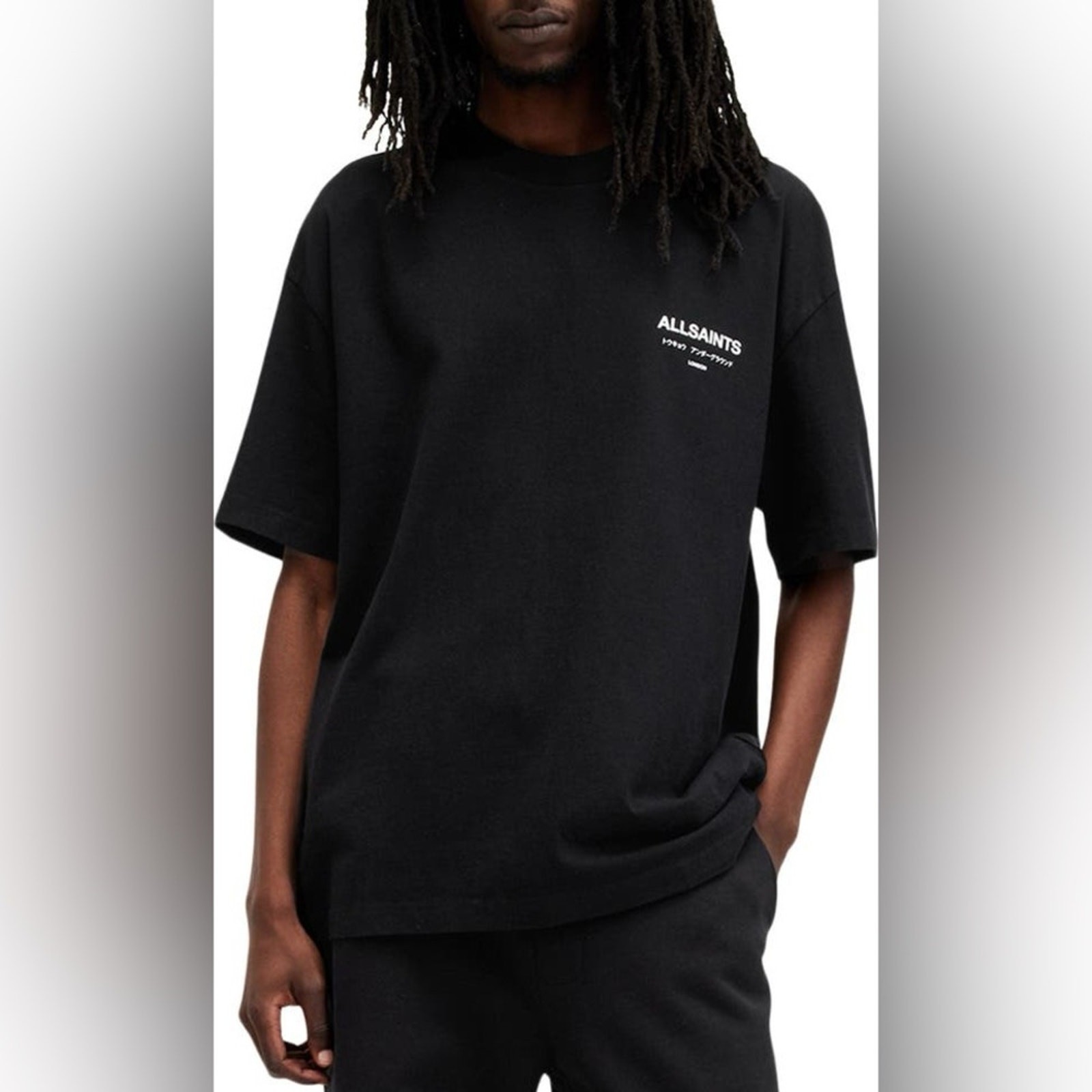 AllSaints Underground Oversize Graphic T-Shirt Black XL NWT