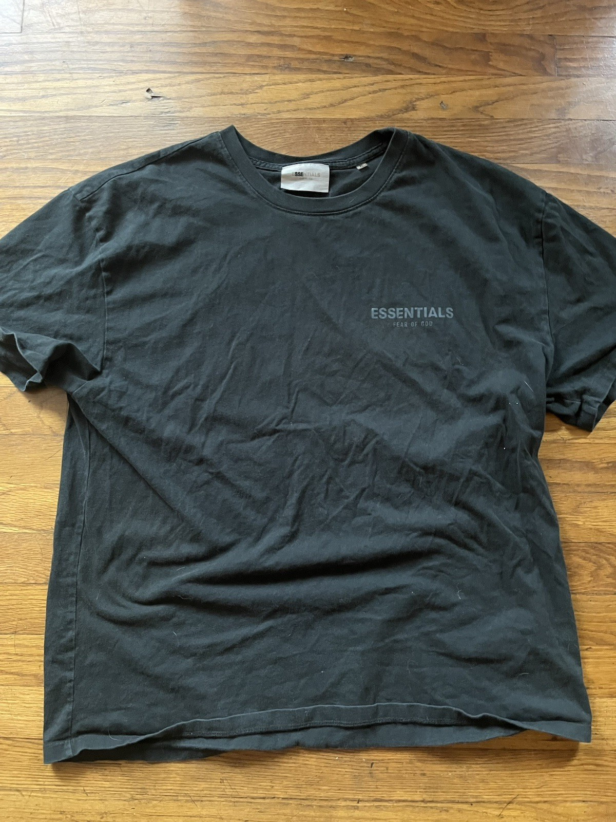Essentials Fear of God ESSENTIALS Men's XL Black Logo Crew Neck Short Sleeve Tee gallery