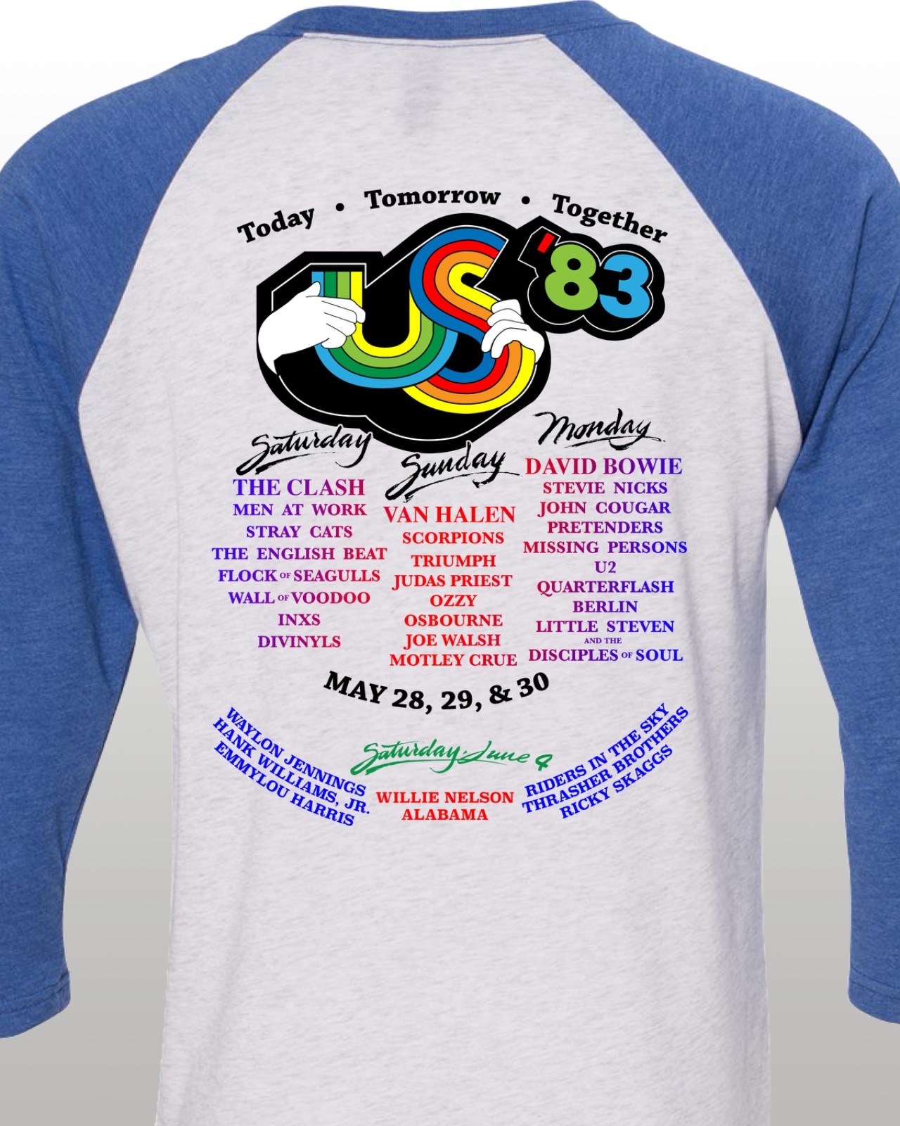US Festival 1983 Vintage Rock n Roll Tour Jersey FREE S&H Clash Bowie Ozzy gallery