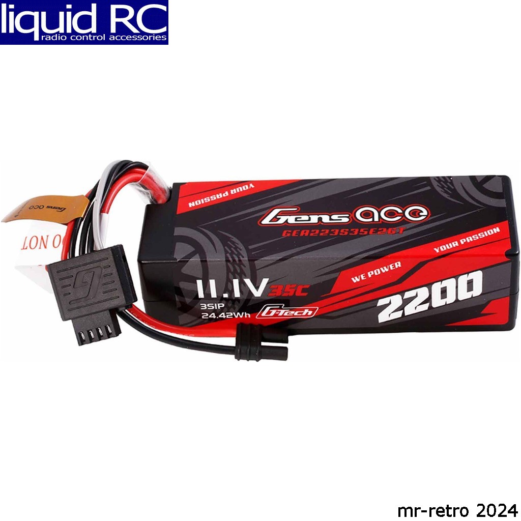 Gens Ace 223S35E2GT 2200mAh 3S 35C 11.1V HardCase G-Tech Lipo Battery Pack with