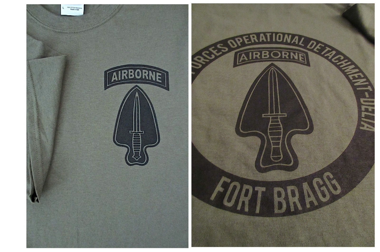Delta Force Airborne (1st SFOD-D) Fort Bragg Silk-Screened T-Shirt MEDIUM Cotton gallery