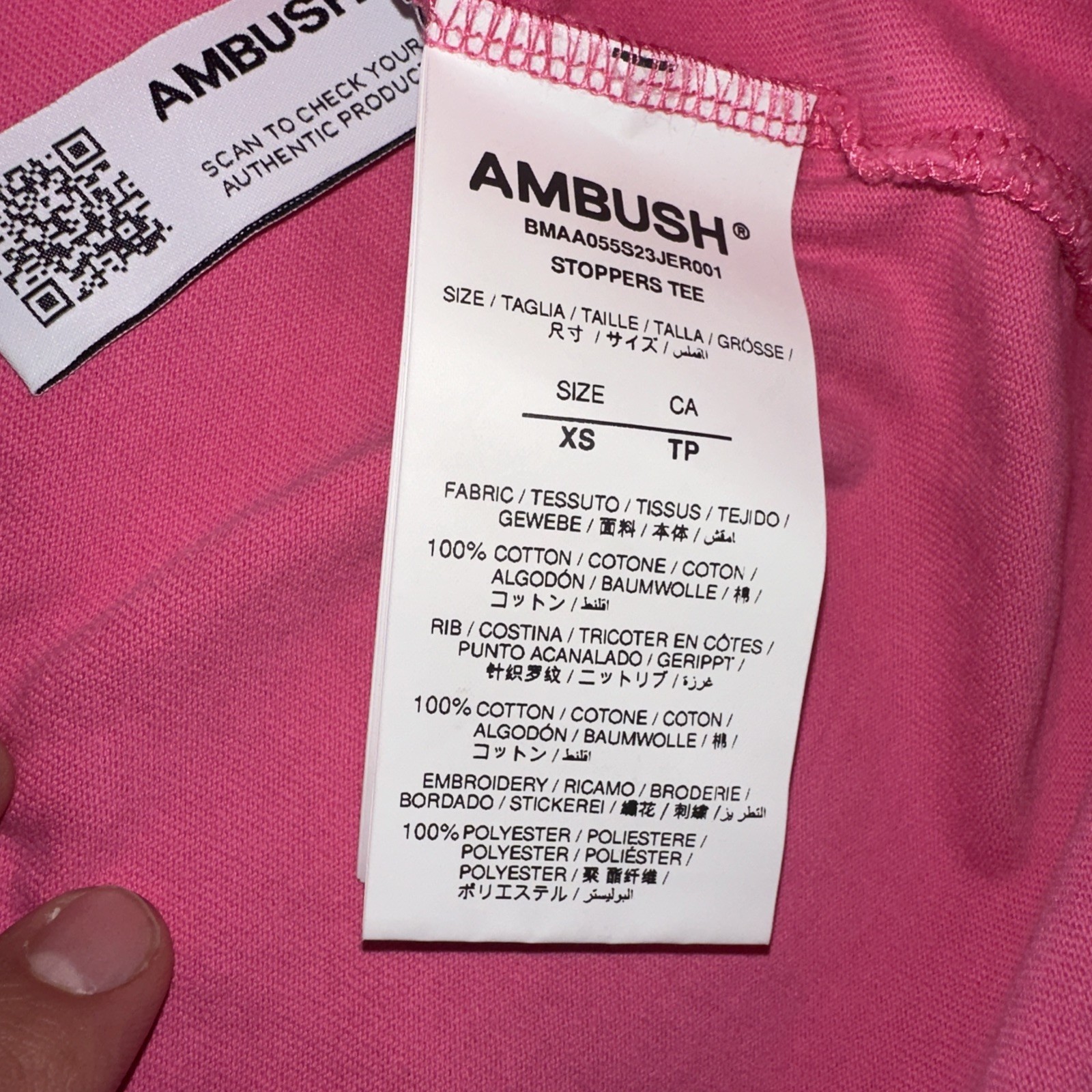 Ambush Stoppers Tee Shirt Pink Size XS Retail $250 Authentic Tag To Verify gallery