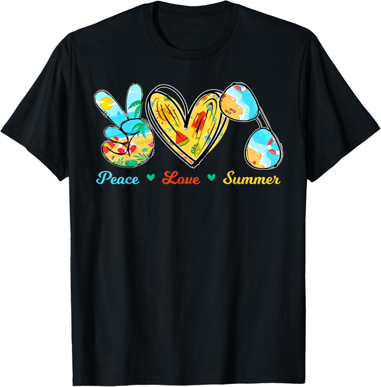 Peace Love Summer Sunglasses Cruise Beach T-Shirt gallery