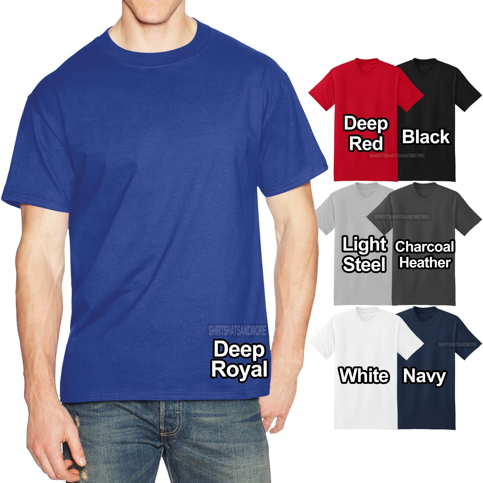 Hanes Beefy Tee Big and Tall Mens T-Shirt L-4XL, LT, XLT, 2XLT, 3XLT, 4XLT NEW gallery