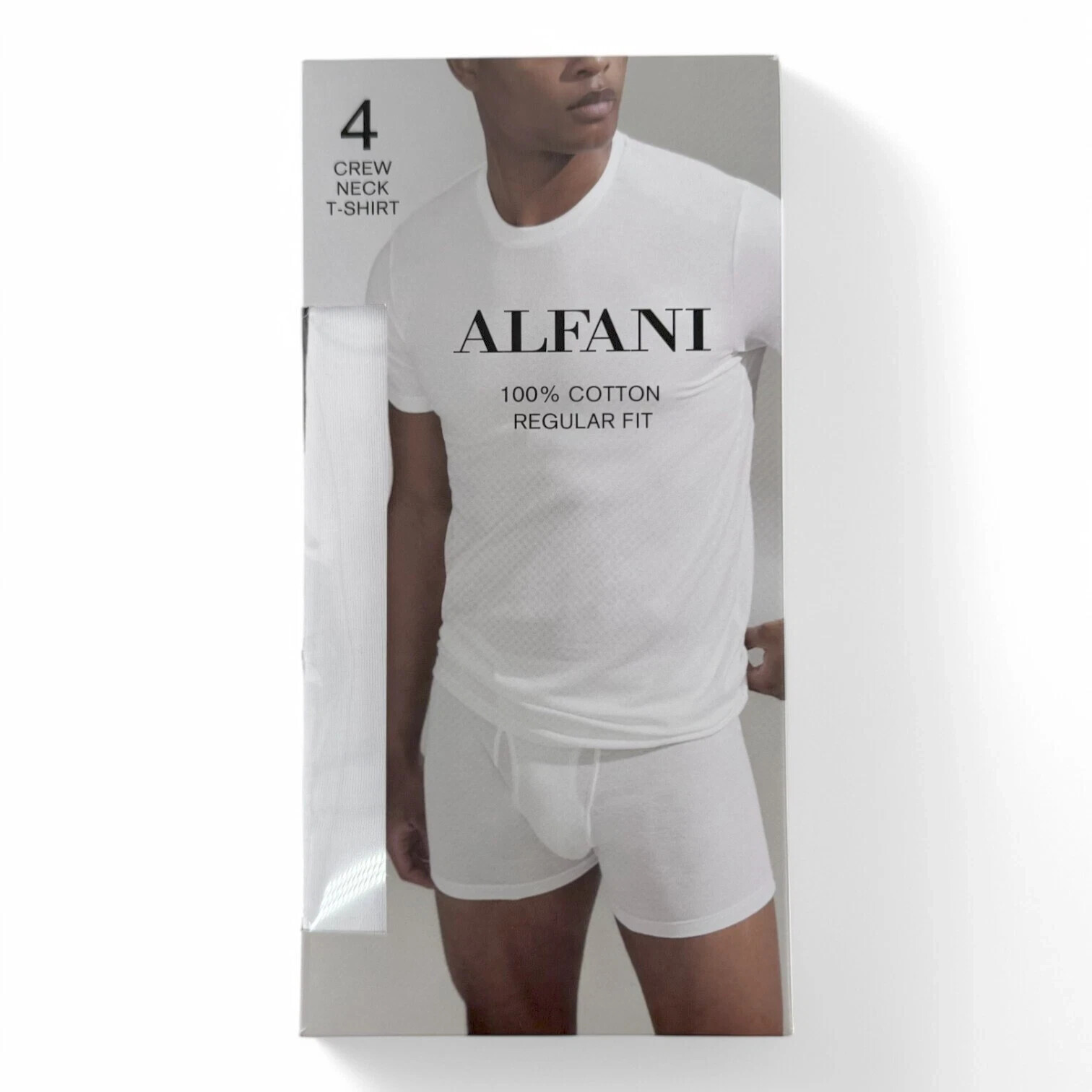 Alfani Mens 4 Pack Classic T Shirt Tagless Undershirts White or Black Ret $40 gallery