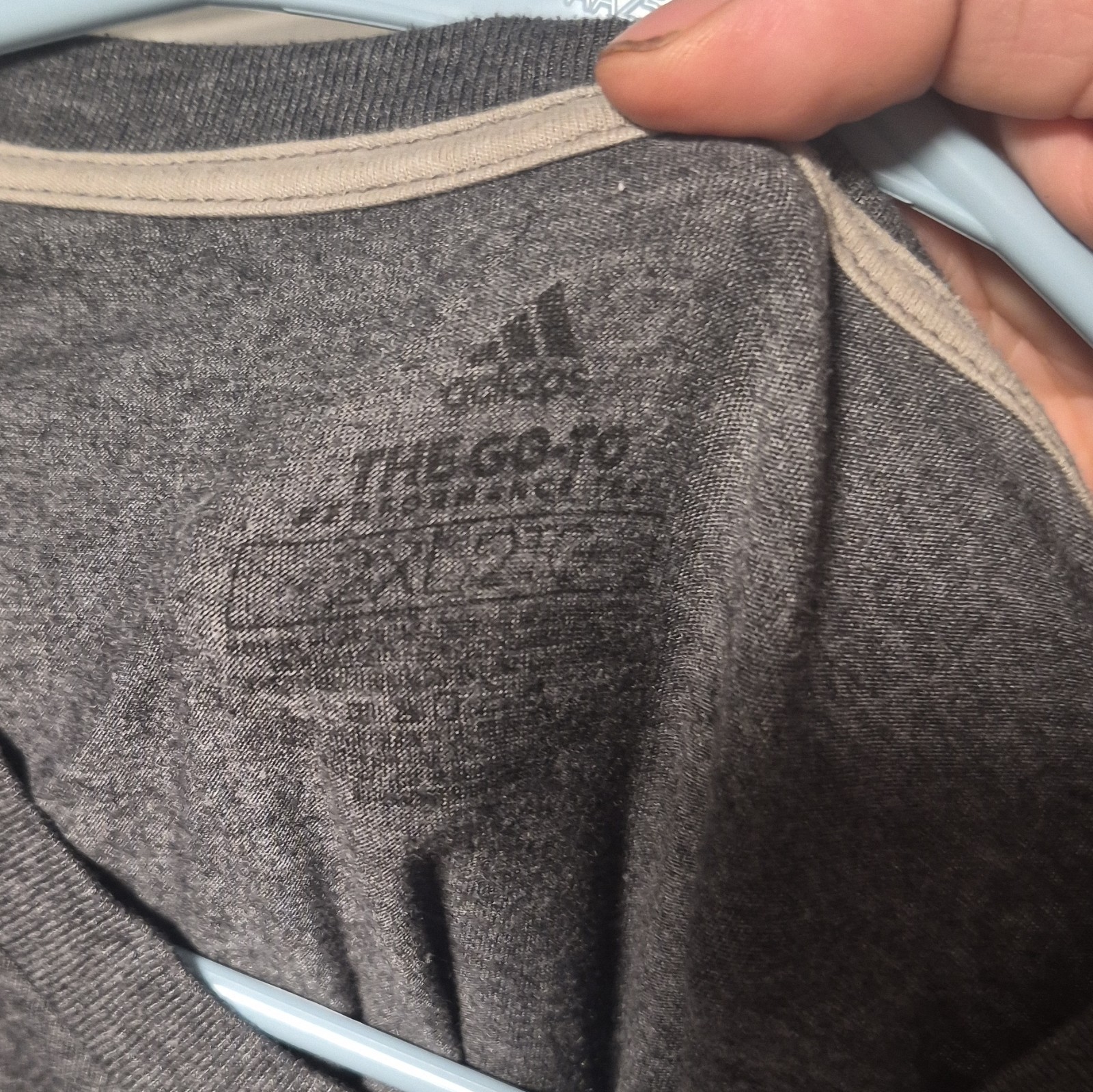 adidas Men's XL Gray Cotton Knit Graphic Logo Crew Neck Short Sleeve T-Shirt gallery